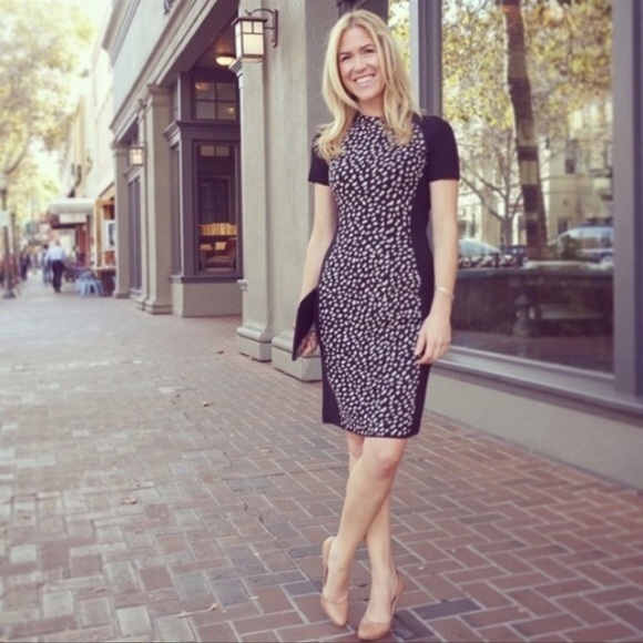 Tory Burch Dresses & Skirts - TORY BURCH Gemma Pony Dot Sweater Dress
Merino Wool XL  Stretch Dot Ribbed Black